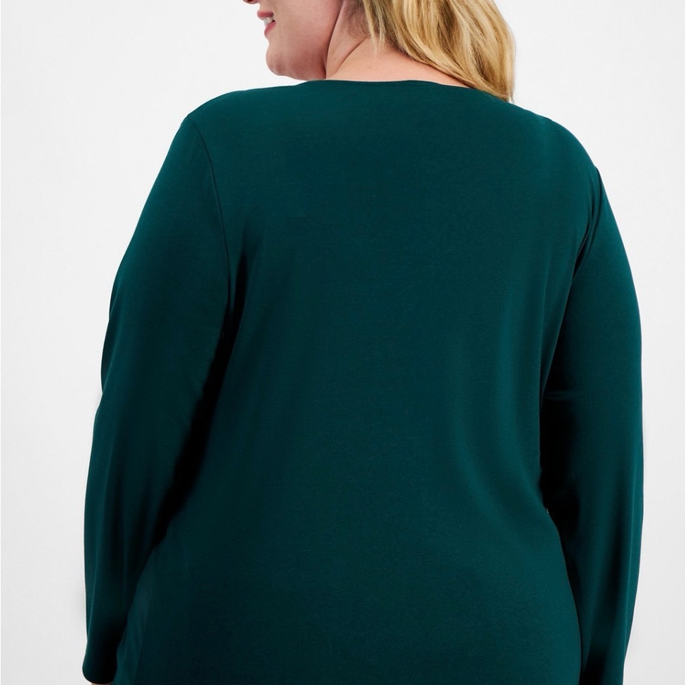 Festive Green Reindeer Blouse - Picture 2 of 4